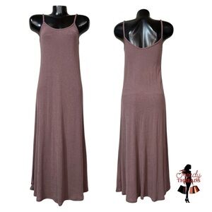 Zara Knit Midi Dress Small Mauve Purple Bohemian Romantic Cottagecore Semi-Sheer